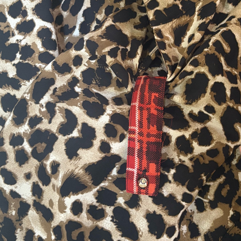 Cato•Red & Brown Plaid Leopard-Print Tunic - Picture 7 of 8